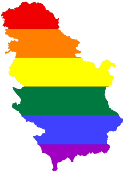 Flag of LGBT Serbia and Kosovo